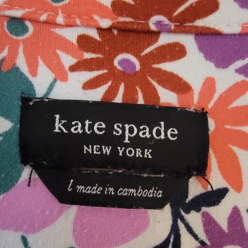 Kate Spade New York Black Label Spring Floral Pajama Top Short Sleeve